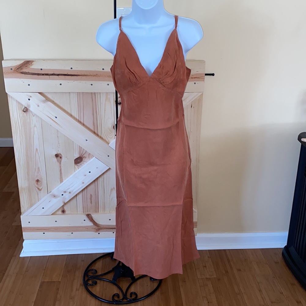 Keepsake Midi Dress In Rust - Picture 5 of 12